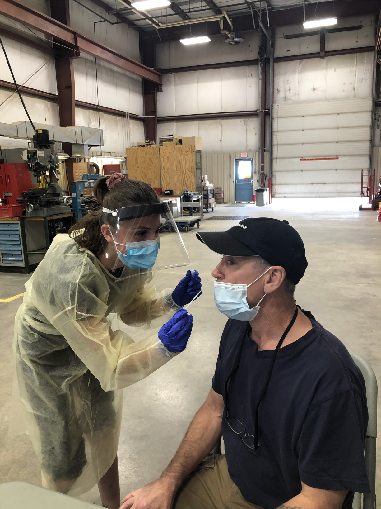 covd test being administered